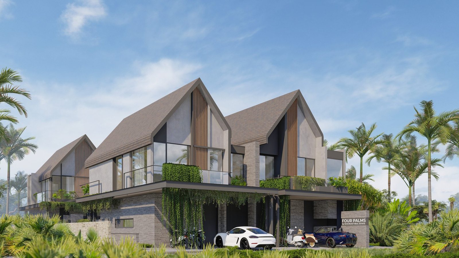 Architectural render of the Four Palms villas