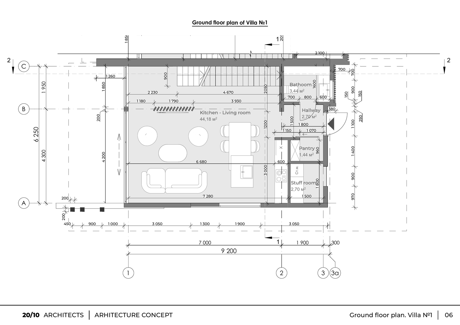 First floor plan of Villa 1 at Four Palms