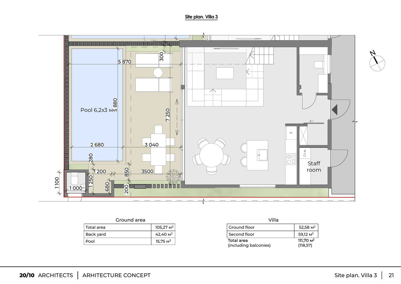 Ground floor plan of Villa 3 at Four Palms