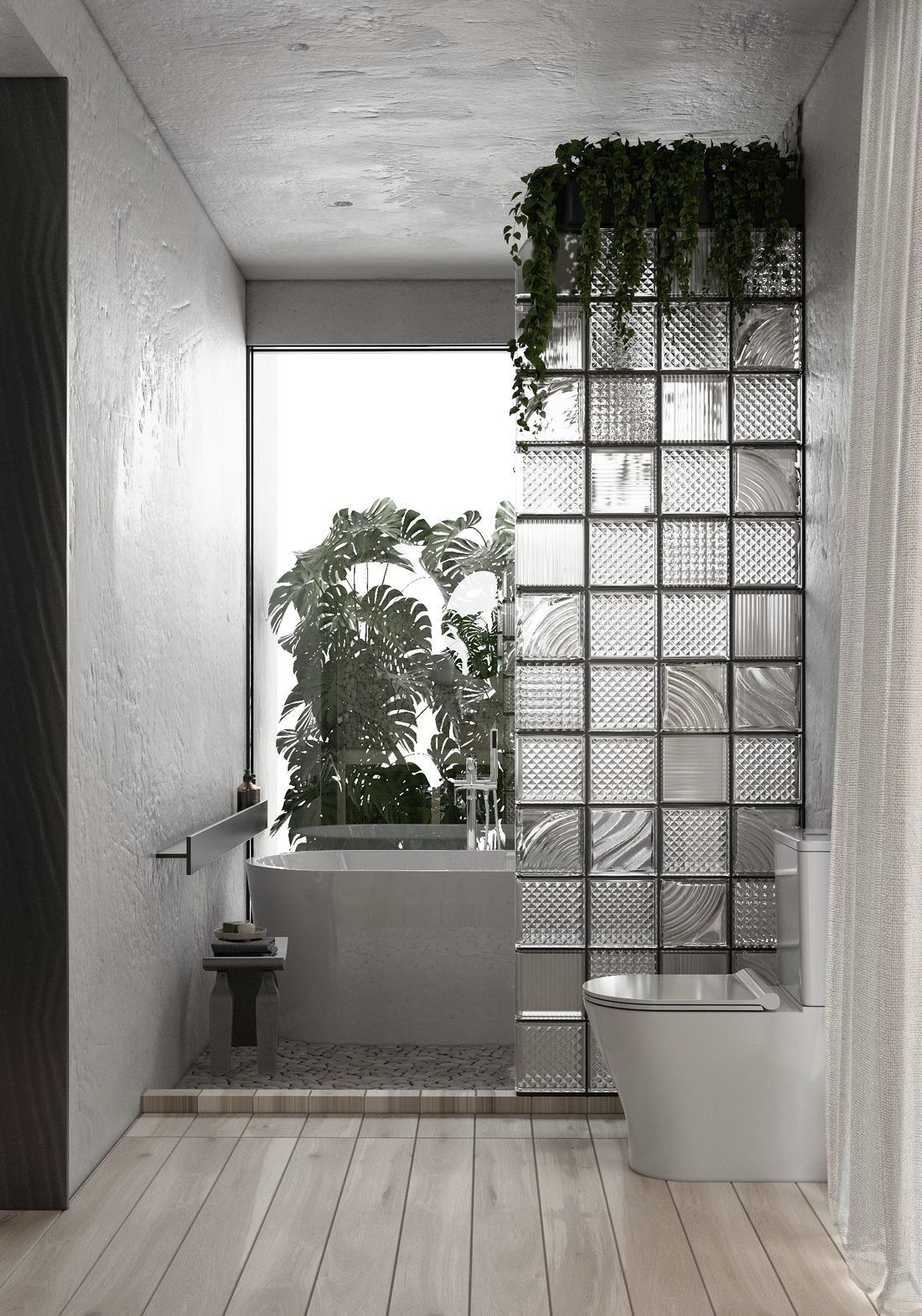 Render of an ensuite bathroom in Villa 4